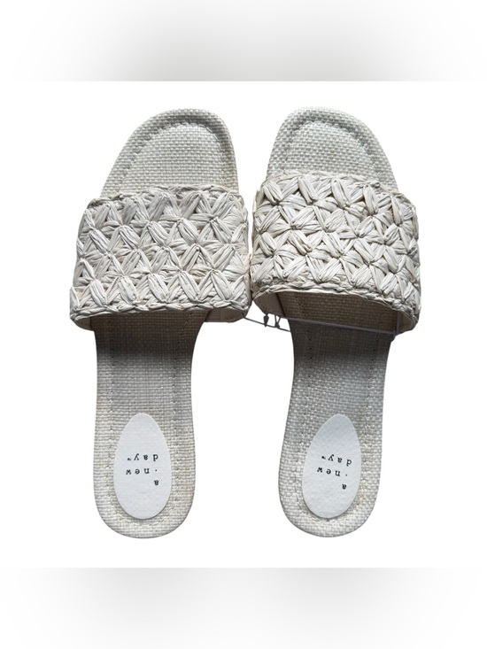 a new day Shoes - A New Day Raffia Woven Slide Sandals Cream Size 8.5 NWT